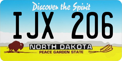 ND license plate IJX206