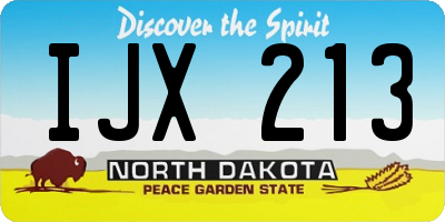 ND license plate IJX213