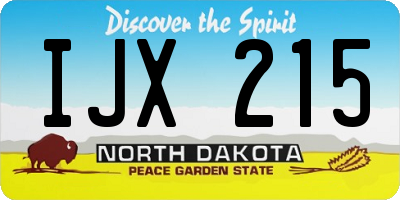 ND license plate IJX215