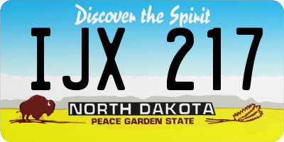 ND license plate IJX217