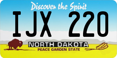 ND license plate IJX220