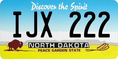 ND license plate IJX222