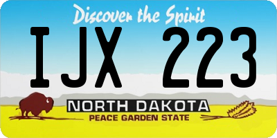 ND license plate IJX223