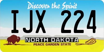 ND license plate IJX224