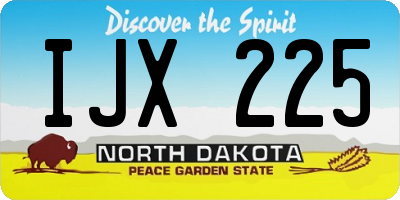 ND license plate IJX225