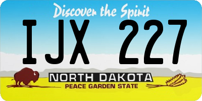 ND license plate IJX227