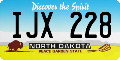 ND license plate IJX228