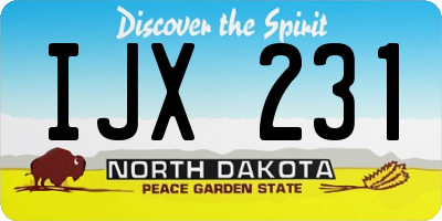ND license plate IJX231