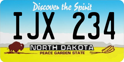 ND license plate IJX234