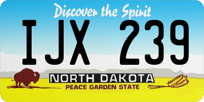 ND license plate IJX239