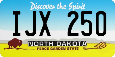ND license plate IJX250