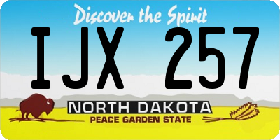 ND license plate IJX257