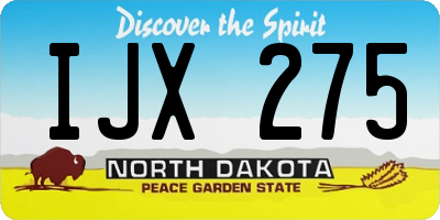 ND license plate IJX275