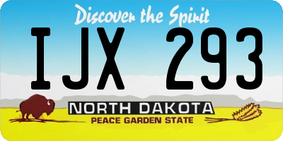 ND license plate IJX293