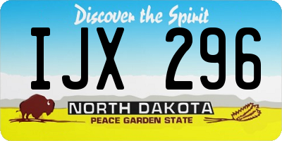 ND license plate IJX296