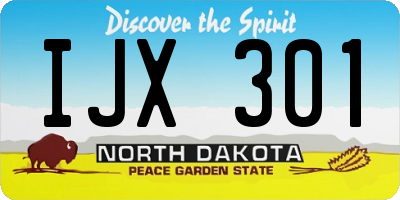 ND license plate IJX301