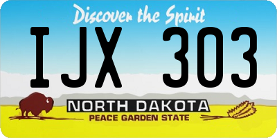 ND license plate IJX303