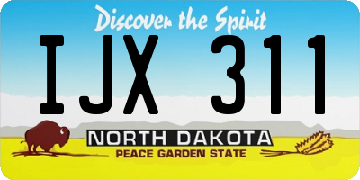 ND license plate IJX311