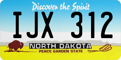 ND license plate IJX312