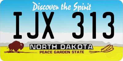 ND license plate IJX313