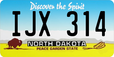 ND license plate IJX314
