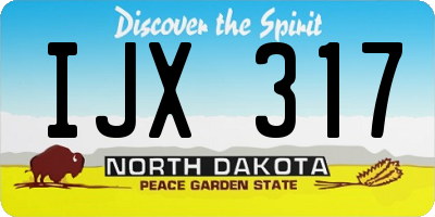 ND license plate IJX317