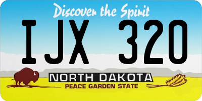 ND license plate IJX320