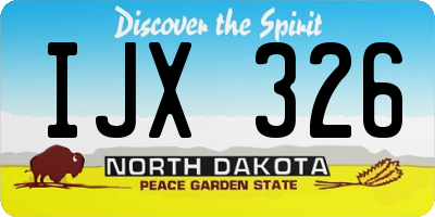 ND license plate IJX326