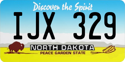 ND license plate IJX329