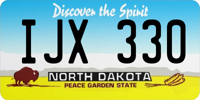 ND license plate IJX330