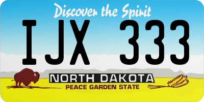 ND license plate IJX333