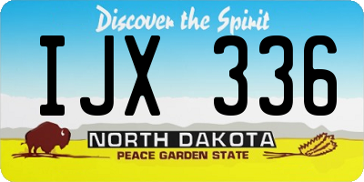 ND license plate IJX336