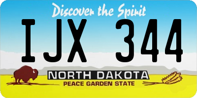ND license plate IJX344