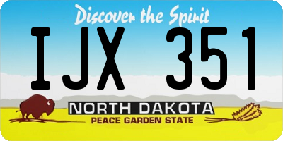 ND license plate IJX351