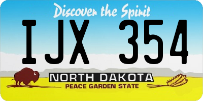 ND license plate IJX354