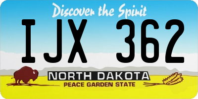 ND license plate IJX362