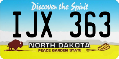 ND license plate IJX363