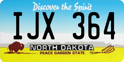 ND license plate IJX364