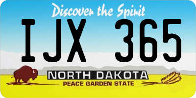 ND license plate IJX365
