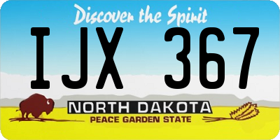 ND license plate IJX367