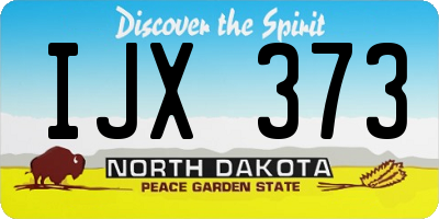 ND license plate IJX373