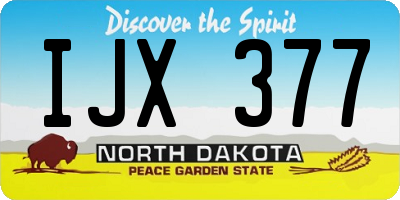 ND license plate IJX377