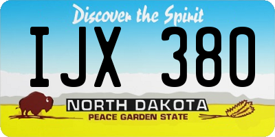 ND license plate IJX380