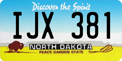 ND license plate IJX381