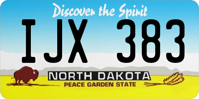 ND license plate IJX383