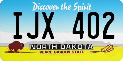 ND license plate IJX402