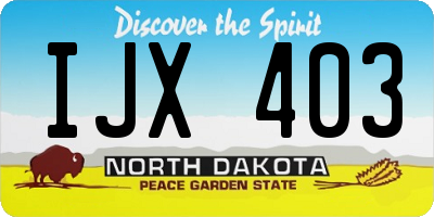 ND license plate IJX403