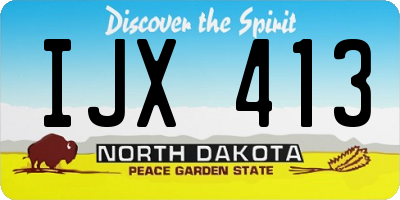 ND license plate IJX413