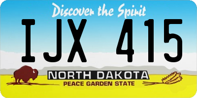 ND license plate IJX415