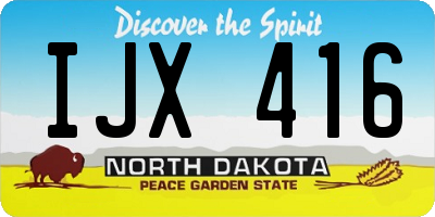 ND license plate IJX416